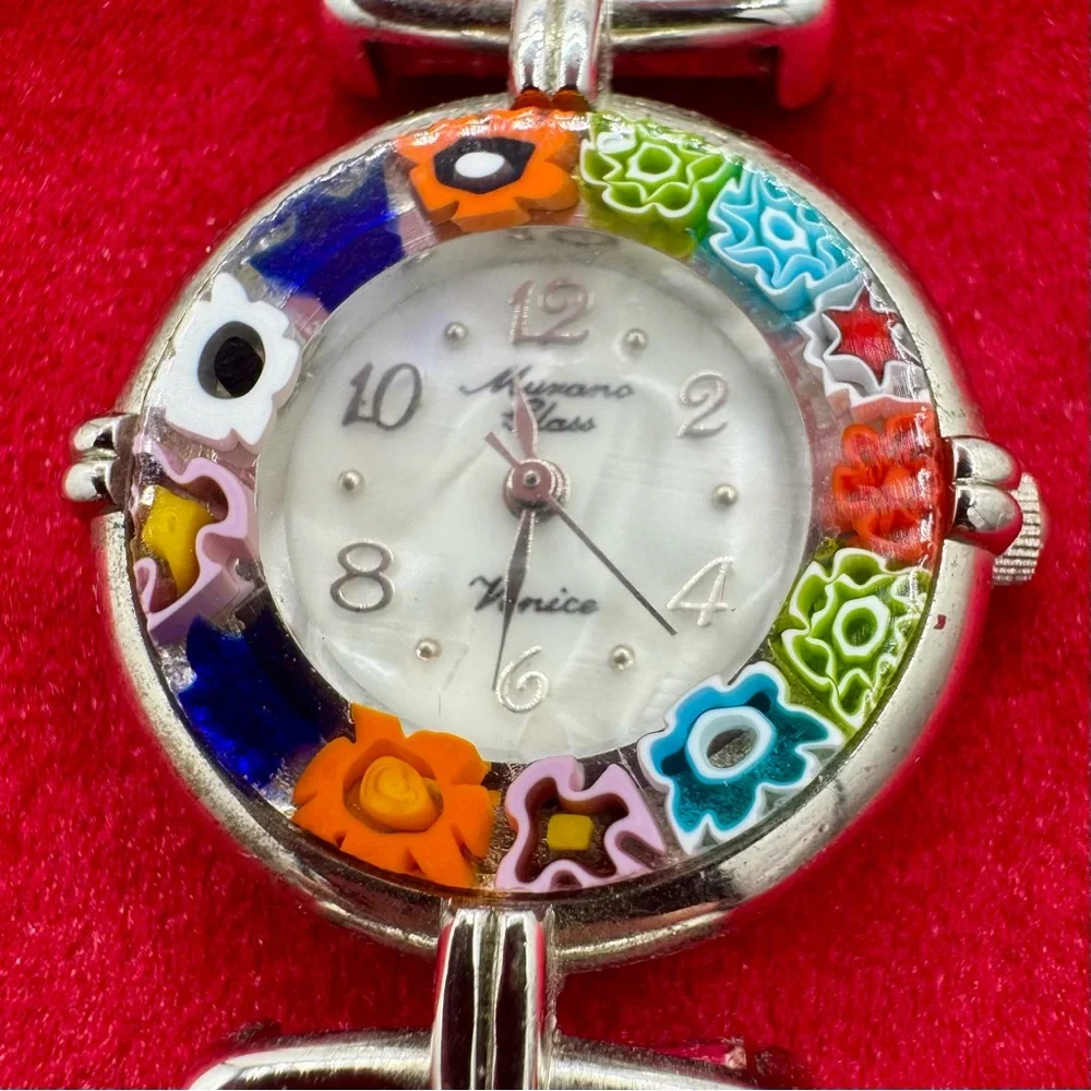 Vintage Murano Glass Millefiori Women’s Quartz‎ Watch Italian Art Glass Dial